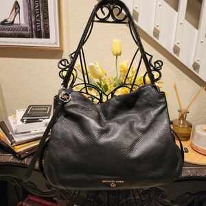 Michael Kors braided handle leather shoulder bag